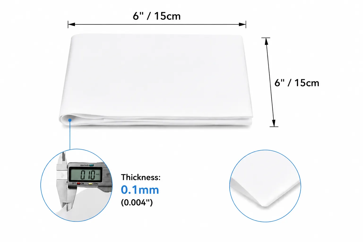 6x6 inch folded parchment