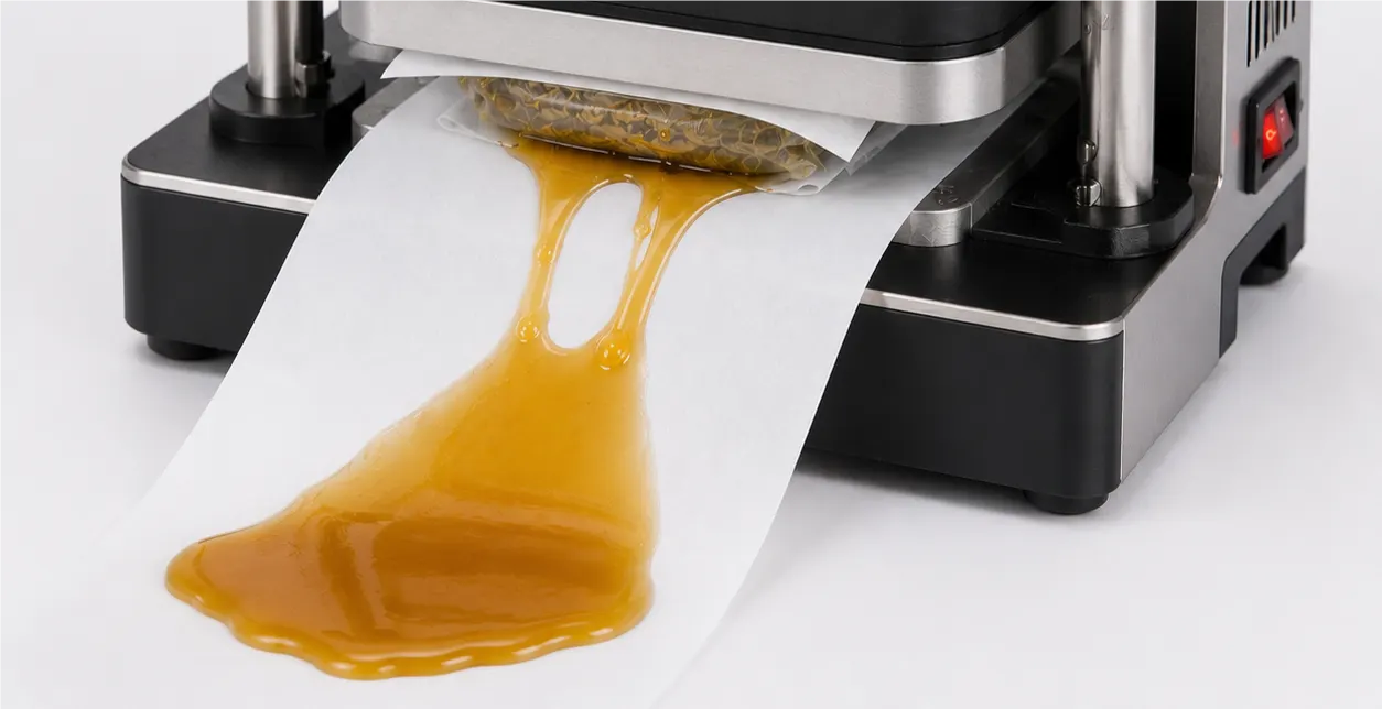 PTFE-coated parchment paper used for clean rosin release